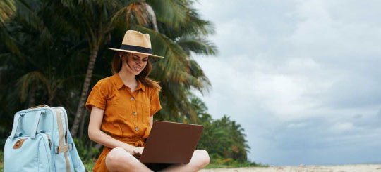 Arbeiten am Strand